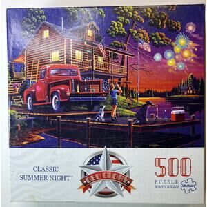 Buffalo Puzzles Classic Summer Night 500-Piece Jigsaw Puzzle - New Sealed vn